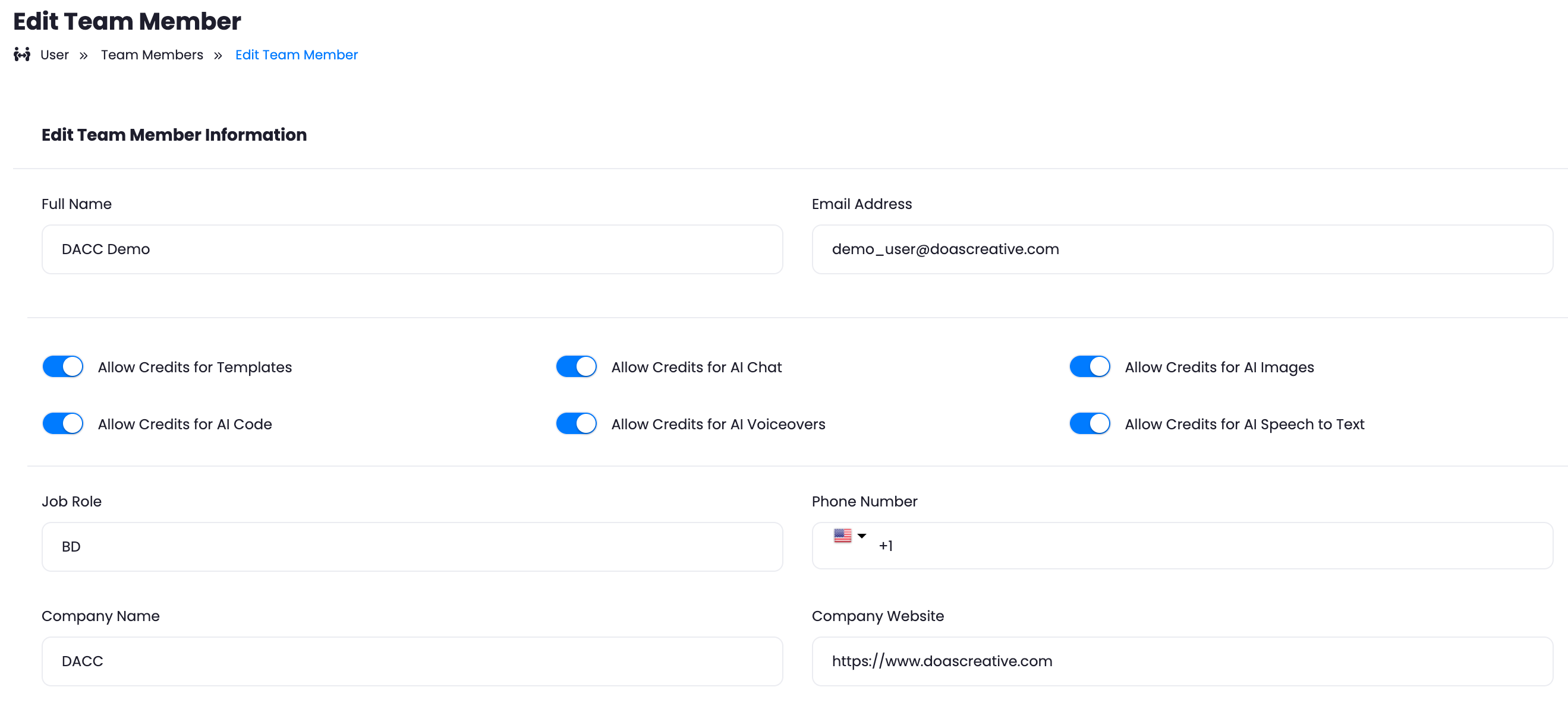功能完善的管理後台 - AI 平台