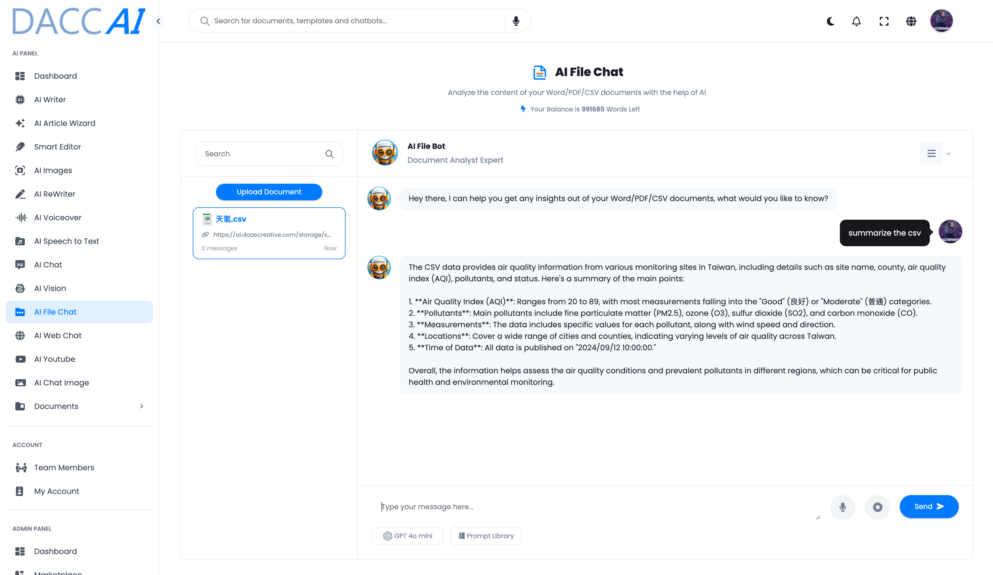 AI 聊天機器人整合 - AI 平台