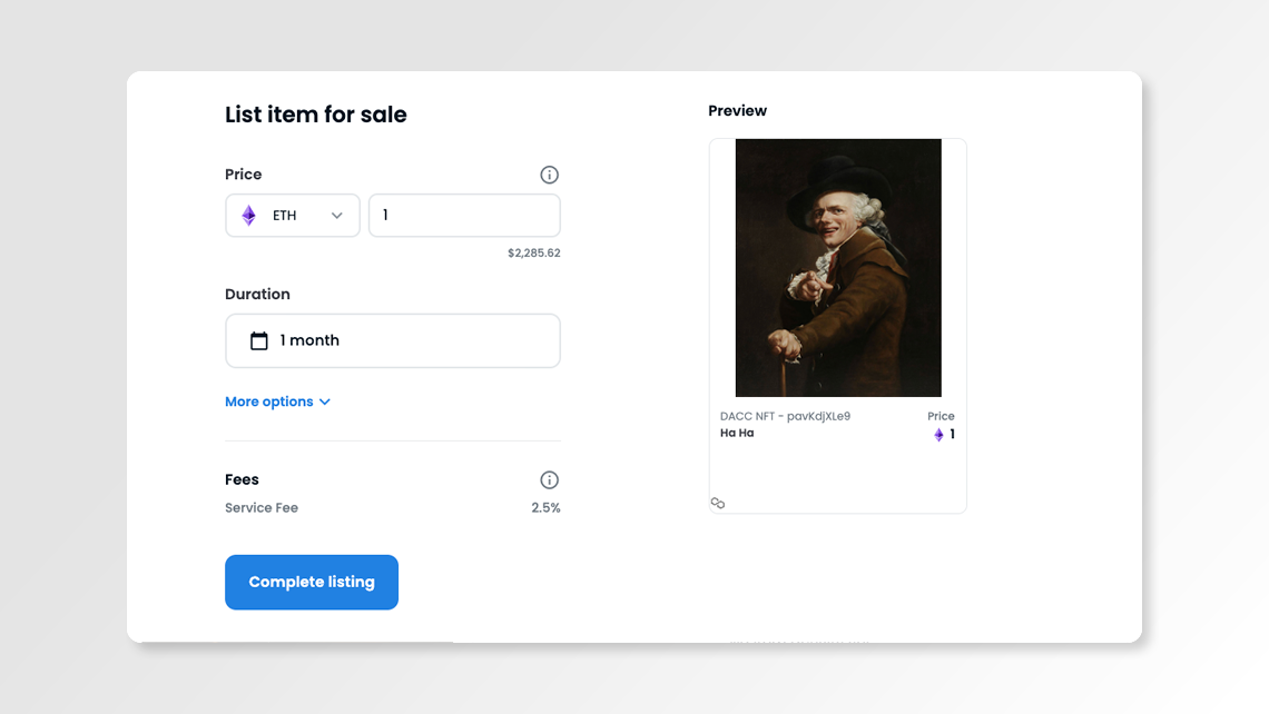 NFT Marketplace - Opensea List Item For Sale